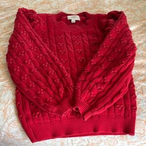 Red Cable Knit Sweater
